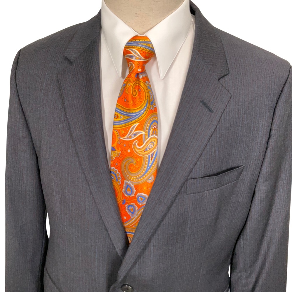 Coppley Blazer Mens 46R Charcoal Ethan Reda Super 110s Pinstripe Corporatecore